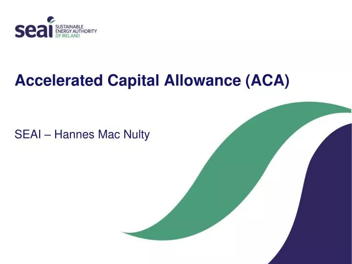 accelerated capital allowance aca seai hannes mac nulty