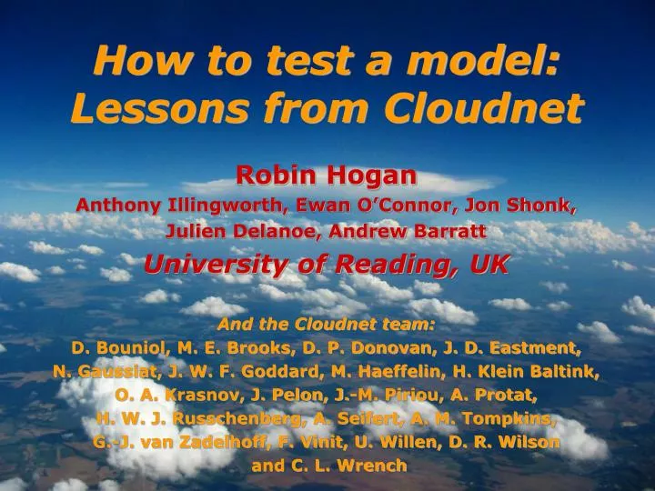 how to test a model lessons from cloudnet