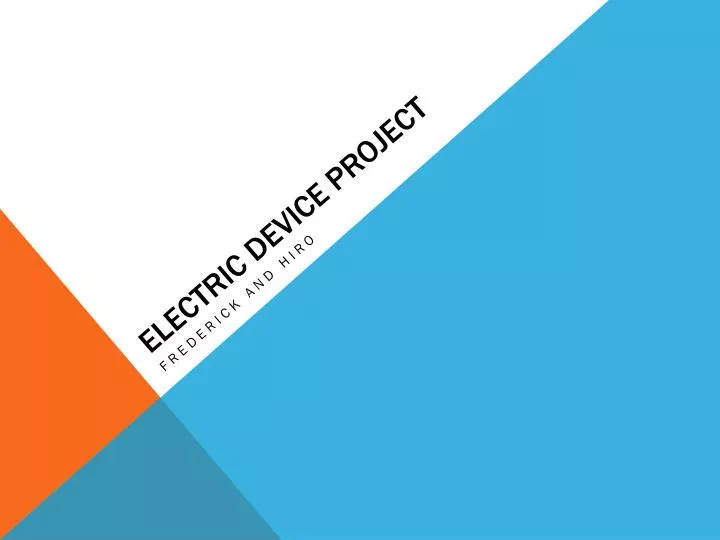 electric device project