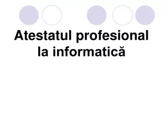 atestatul profesional la informatic