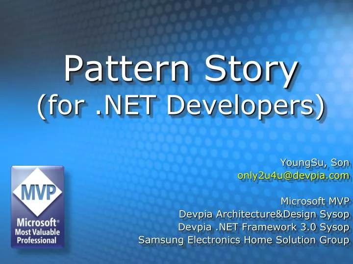 pattern story for net developers