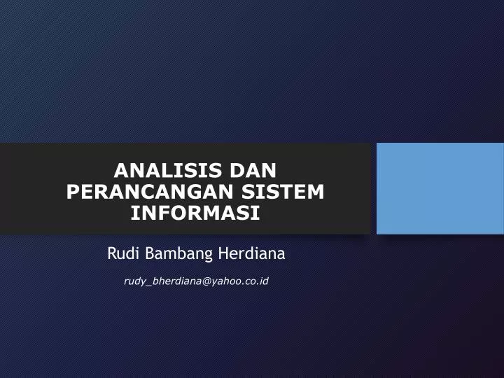 analisis dan perancangan sistem informasi