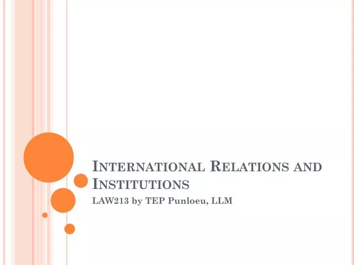 international relations and institutions