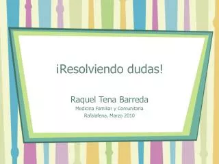 resolviendo dudas