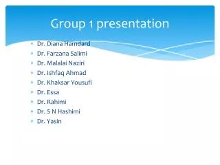 Group 1 presentation