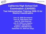 California High School Exit Examination (CAHSEE) - slide 1