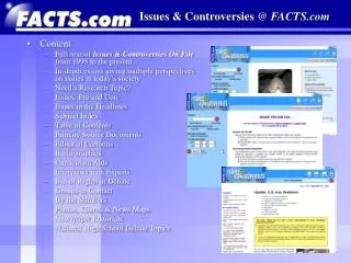 Issues &amp; Controversies @ FACTS