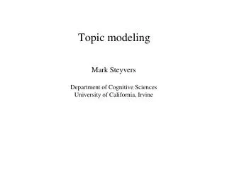 Topic modeling