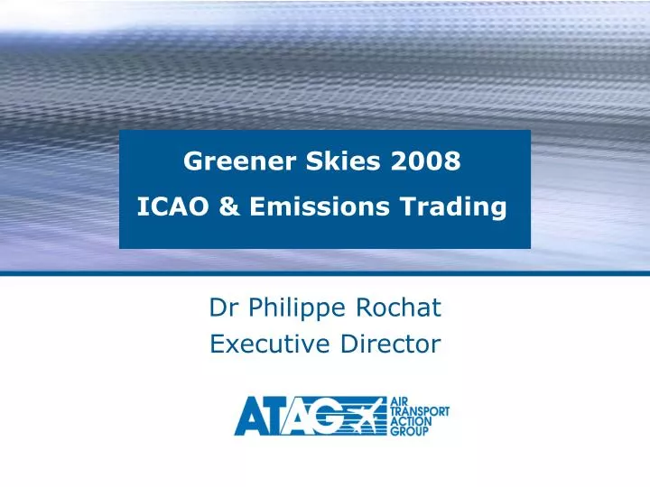 greener skies 2008 icao emissions trading