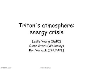 Triton's atmosphere: energy crisis