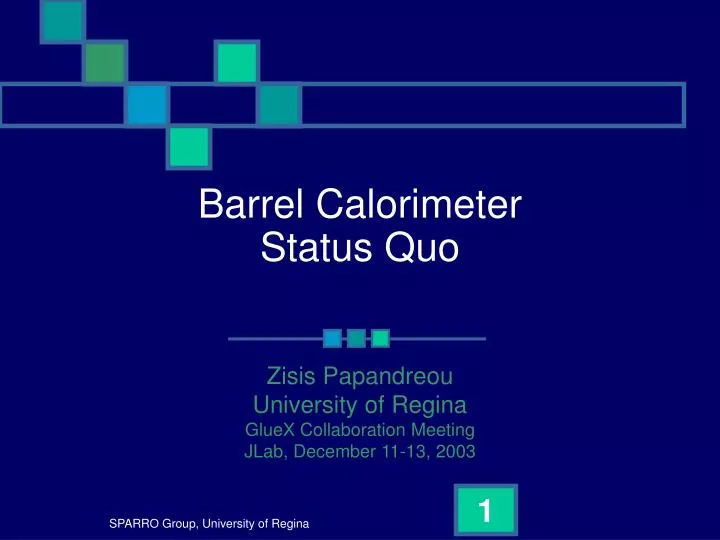 barrel calorimeter status quo