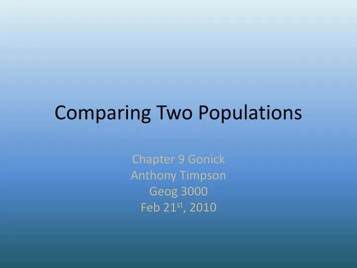 comparing two populations