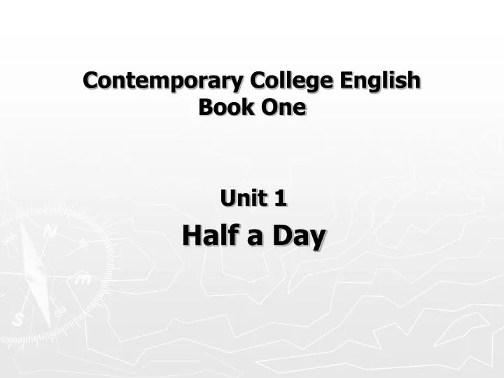 contemporary college english book one