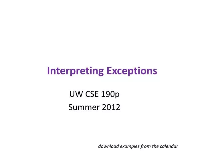 interpreting exceptions