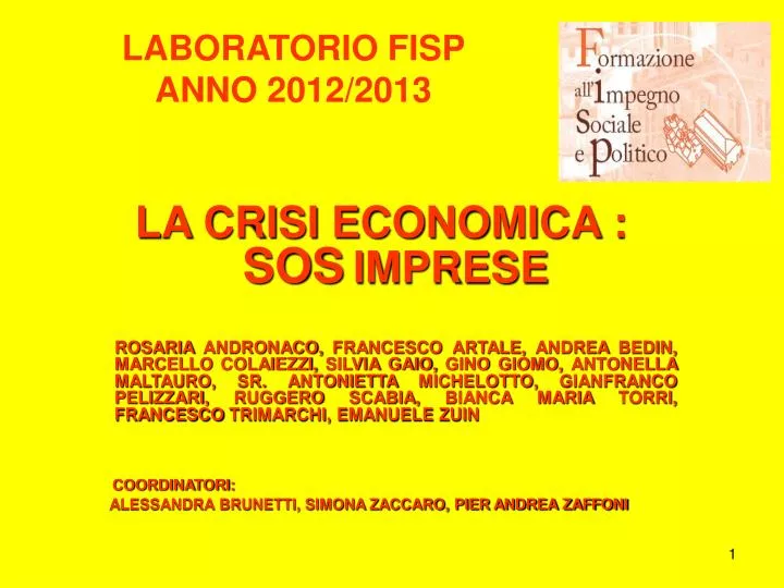 laboratorio fisp anno 2012 2013