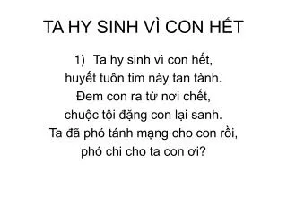 ta hy sinh v con h t