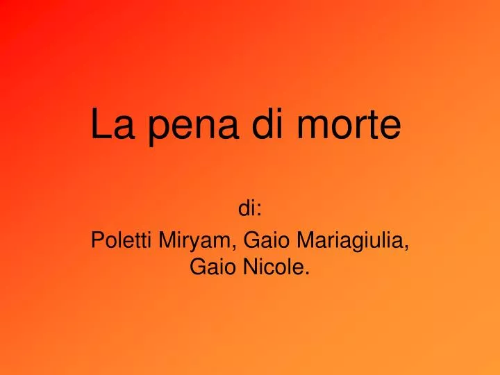 la pena di morte