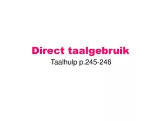 direct taalgebruik