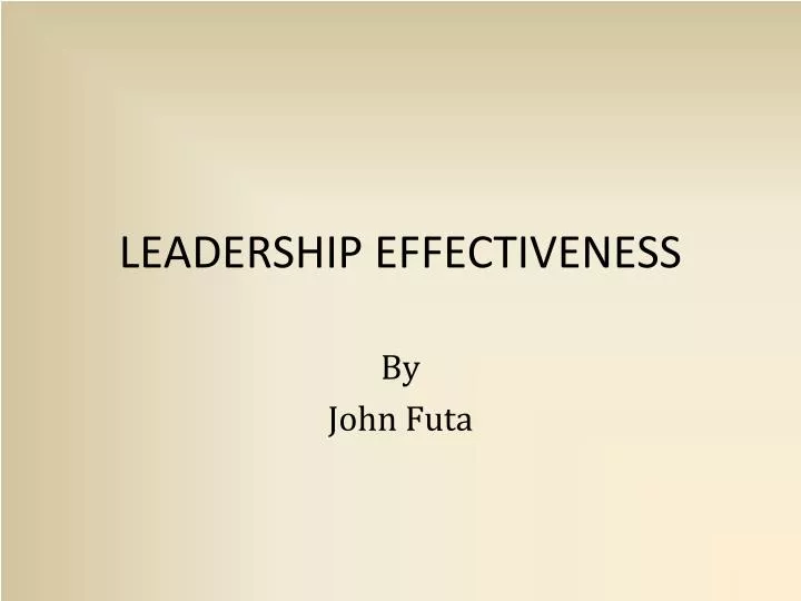 leadership effectiveness