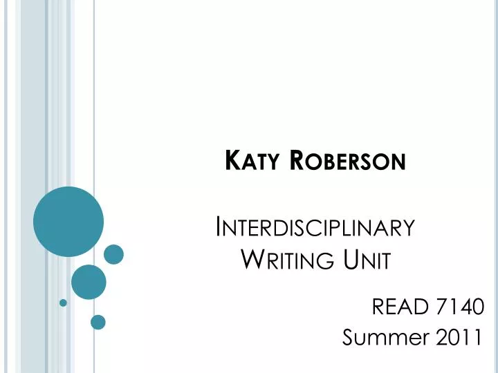 katy roberson interdisciplinary writing unit