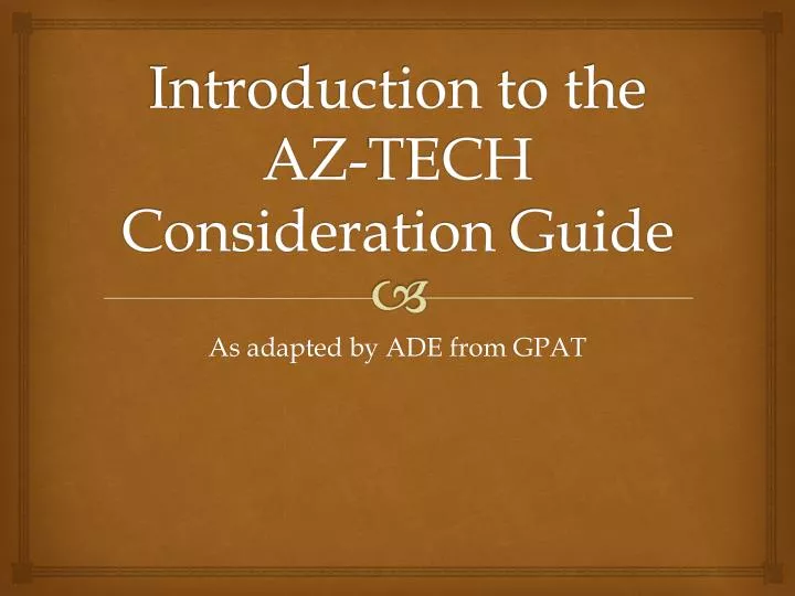 introduction to the az tech consideration guide