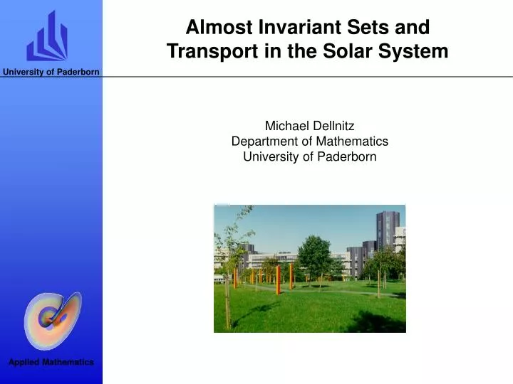 almost invariant sets and transport in the solar system