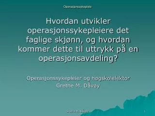 operasjonssykepleie
