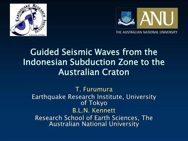 guided seismic waves from the indonesian subduction zone to the australian craton