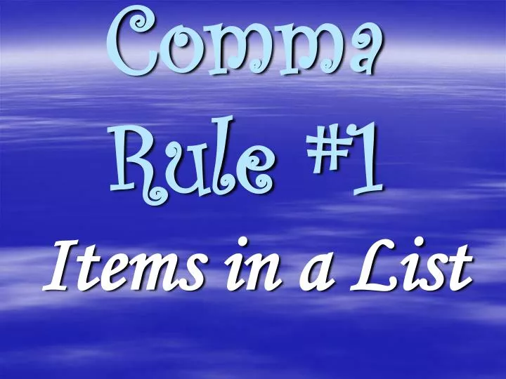 comma rule 1