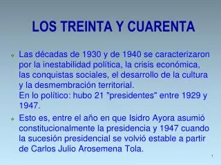los treinta y cuarenta
