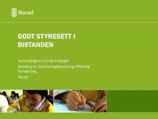 godt styresett i bistanden