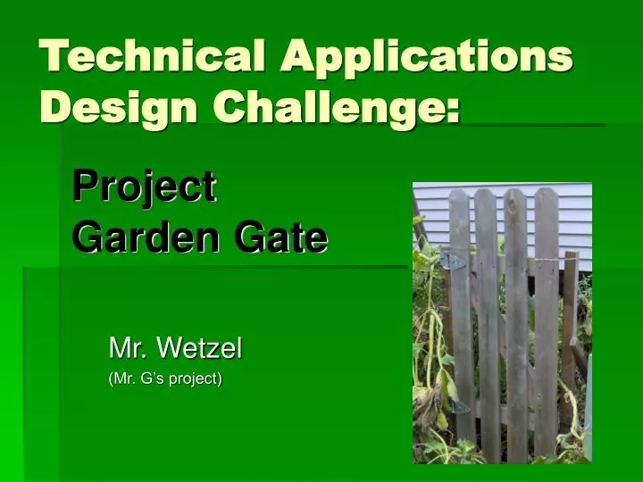 technical applications design challenge