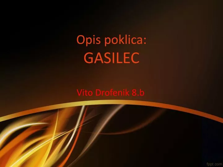 opis poklica gasilec