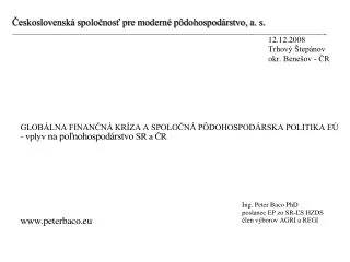 eskoslovensk spolo nos pre modern p dohospod rstvo a s