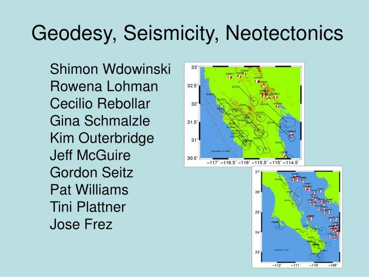 geodesy seismicity neotectonics