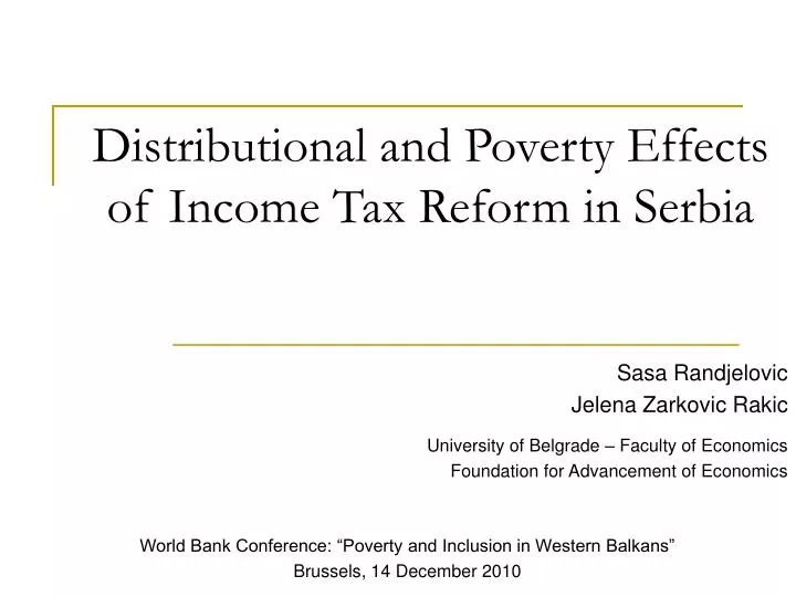 distributional and poverty effects of income tax reform in serbia