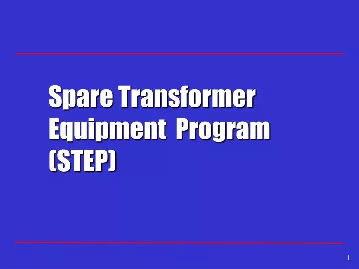 spare transformer equipment program step