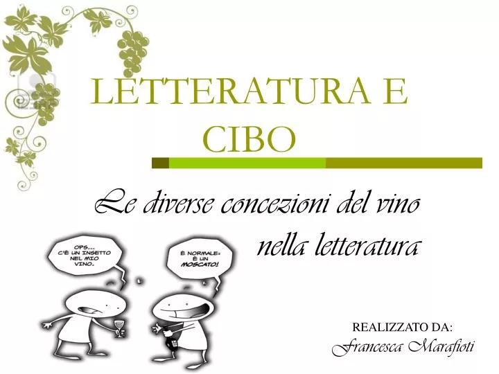 PPT - Letteratura e Cibo PowerPoint Presentation, free download - ID:995626