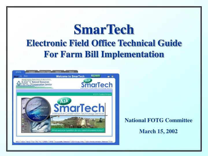 smartech electronic field office technical guide for farm bill implementation