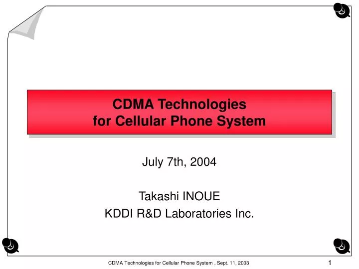 cdma technologies for cellular phone system