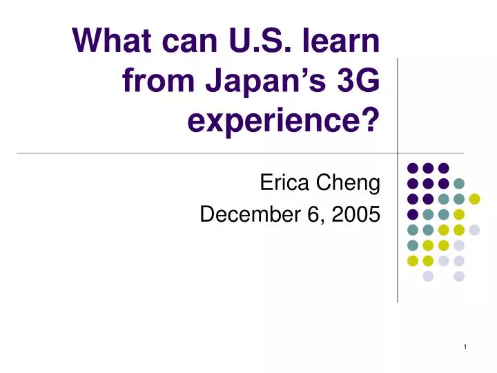 what can u s learn from japan s 3g experience