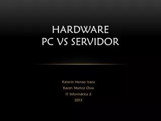 hardware pc vs servidor