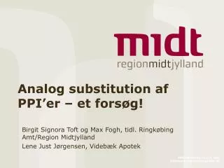 analog substitution af ppi er et fors g