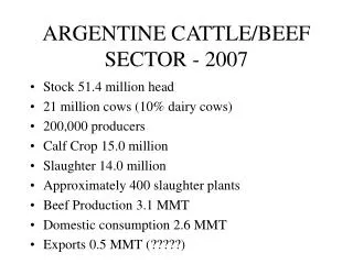 ARGENTINE CATTLE/BEEF SECTOR - 2007