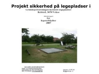 projekt sikkerhed p legepladser i