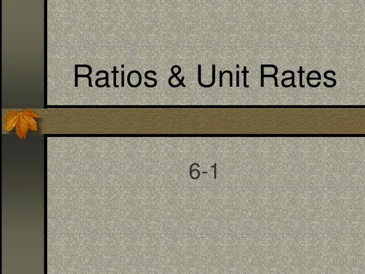 ratios unit rates
