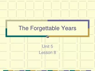 The Forgettable Years