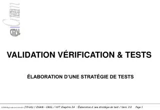 validation v rification tests