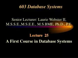 603 Database Systems