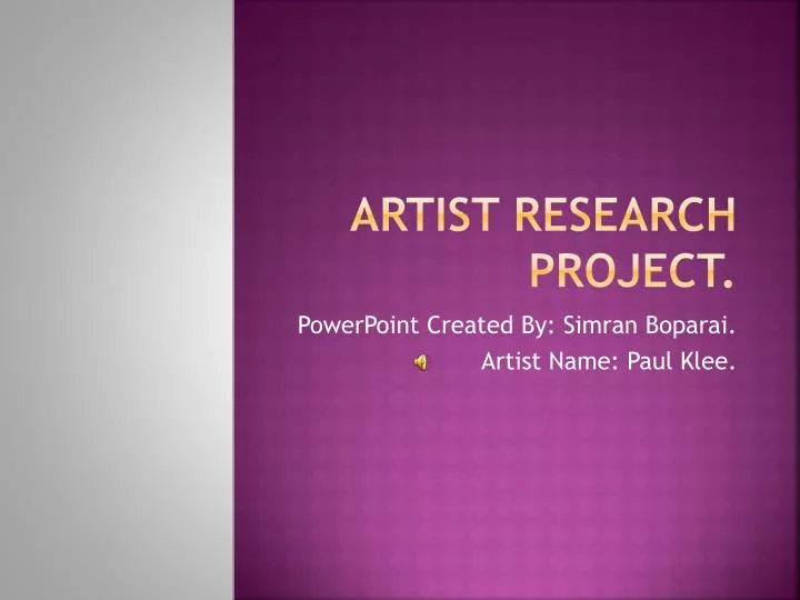 artist research project